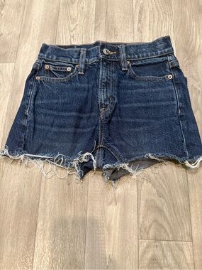 American Eagle Denim Cutoff Shorts - Dark Blue Fray Hem